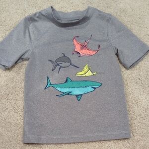 Cat & Jack Baby Sz 18m Gray Tee with Colorful Sea Animals